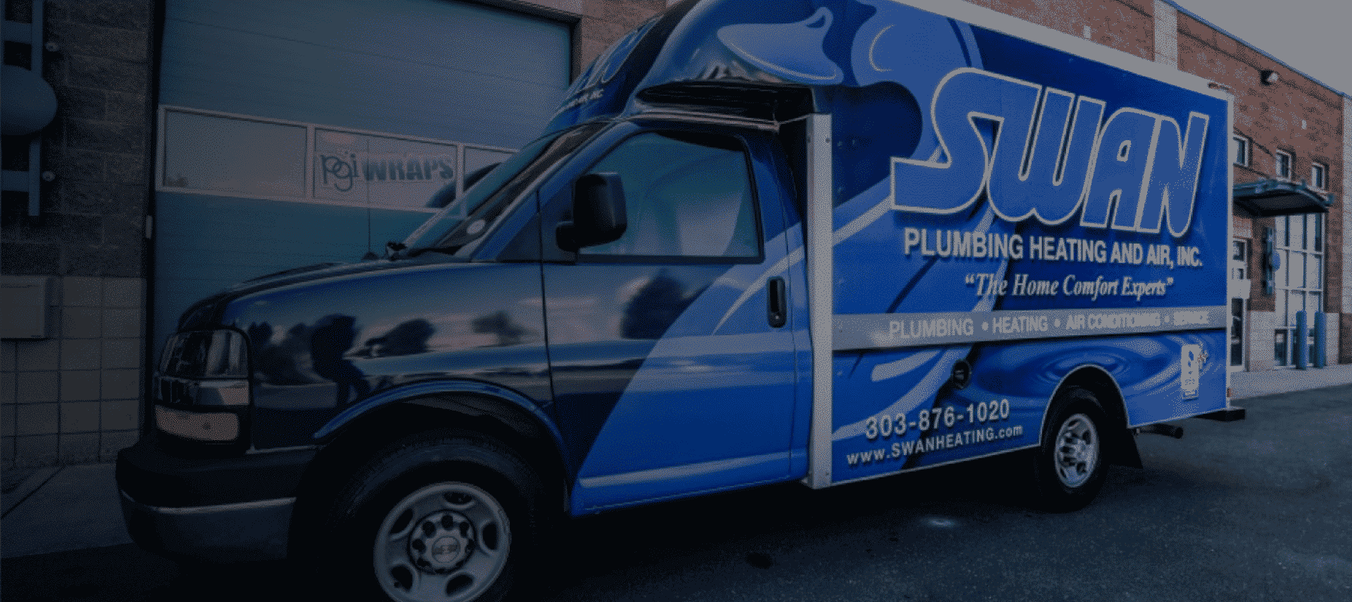 swan plumbing blue truck